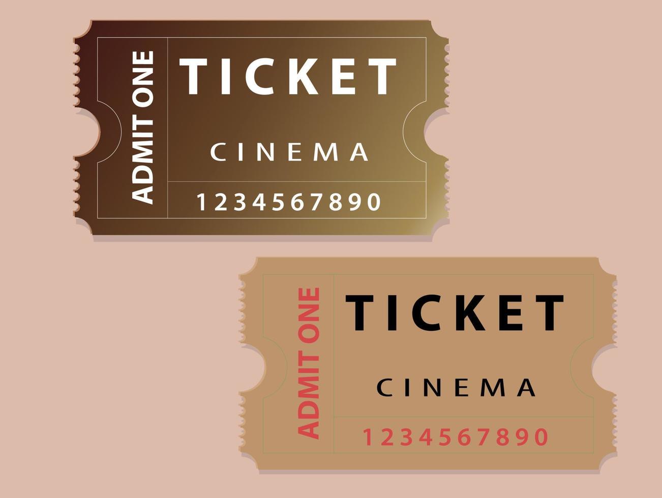 2 tickets for one person on a colored background vector