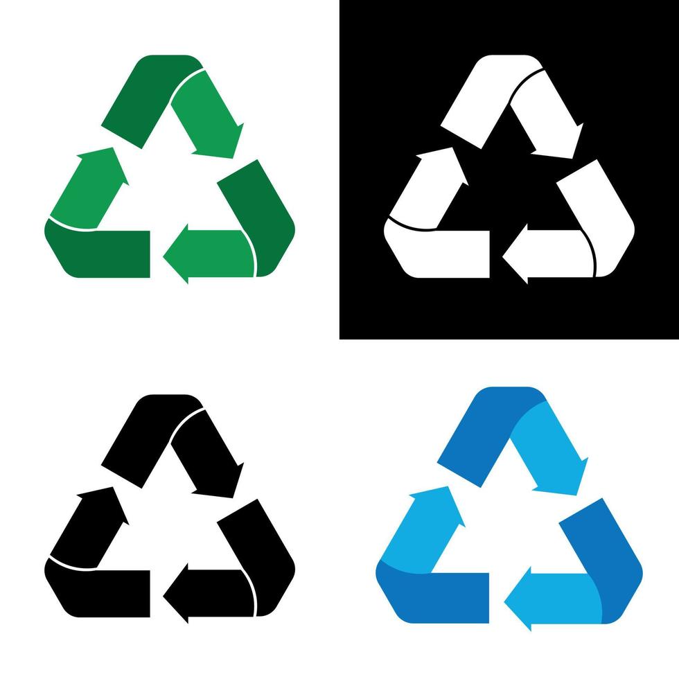 Set. Recycle icon symbol vector. on white background vector