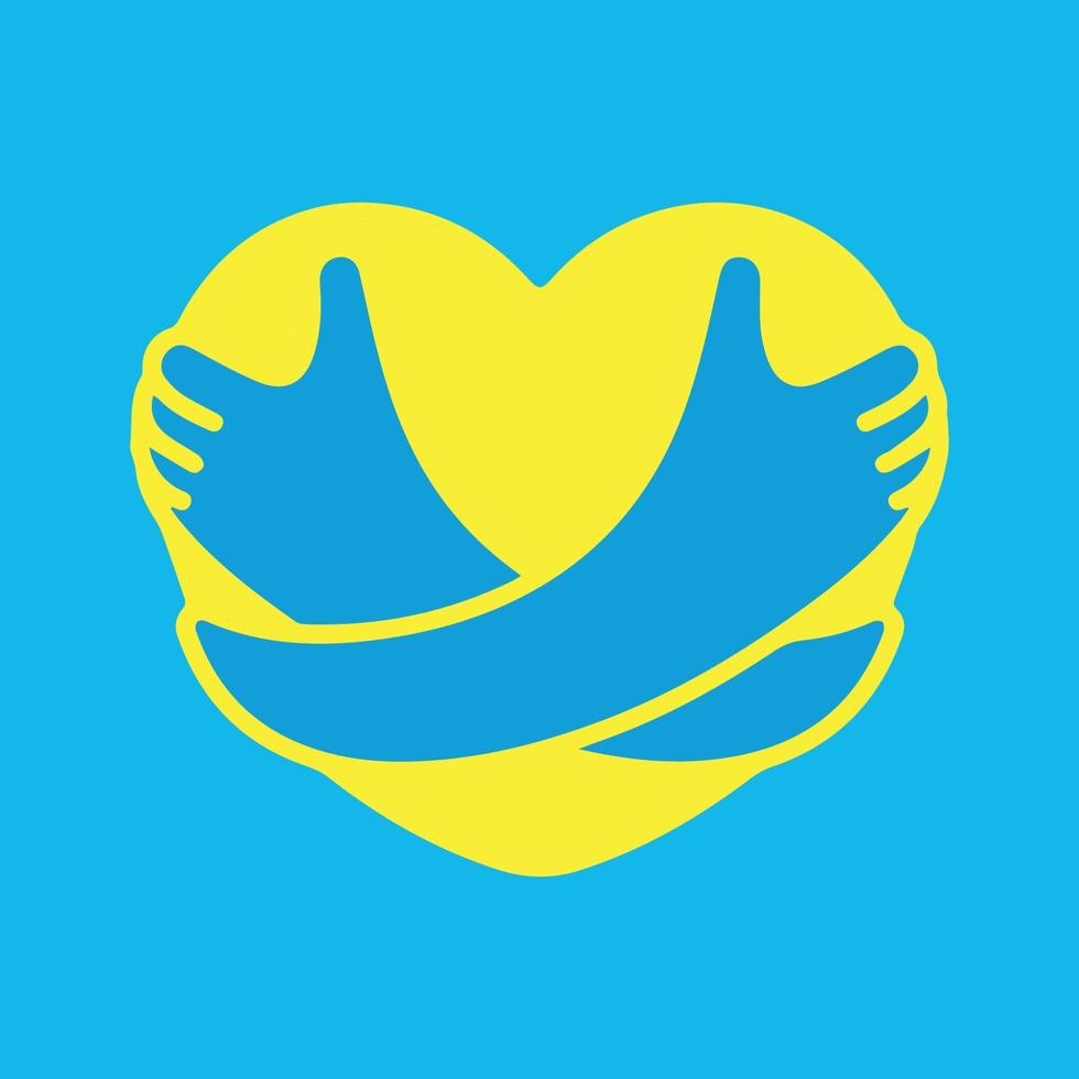Hugging heart symbol. vector