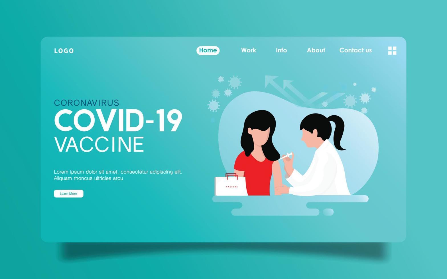 Landing Page - Illustration of the Vaccination Process of a Doctor Injecting a Vaccine Into a Patient. vector