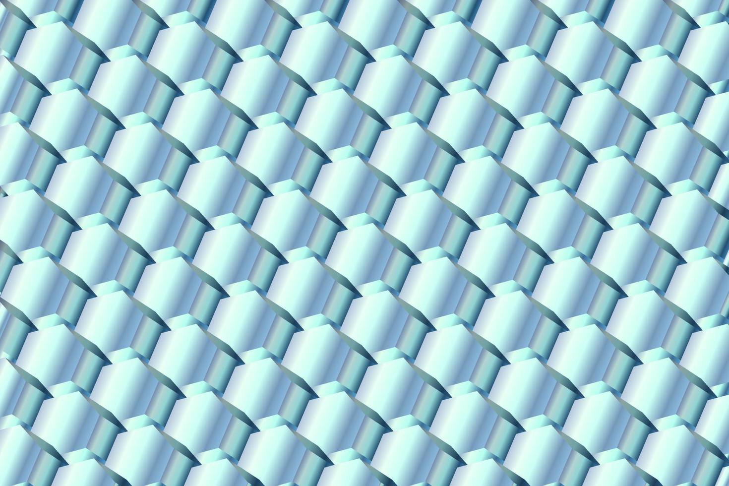 Extruded hexagons, 3D rendering, Abstract monochrome background. Copy space, empty, blank space. 3d vector background.