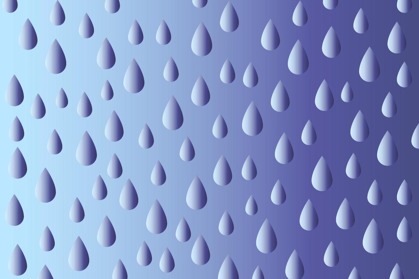 Abstract background with raindrops. Dark blue gradient background with waterdrops, vector backdrop. Falling water drops illustration wallpaper.