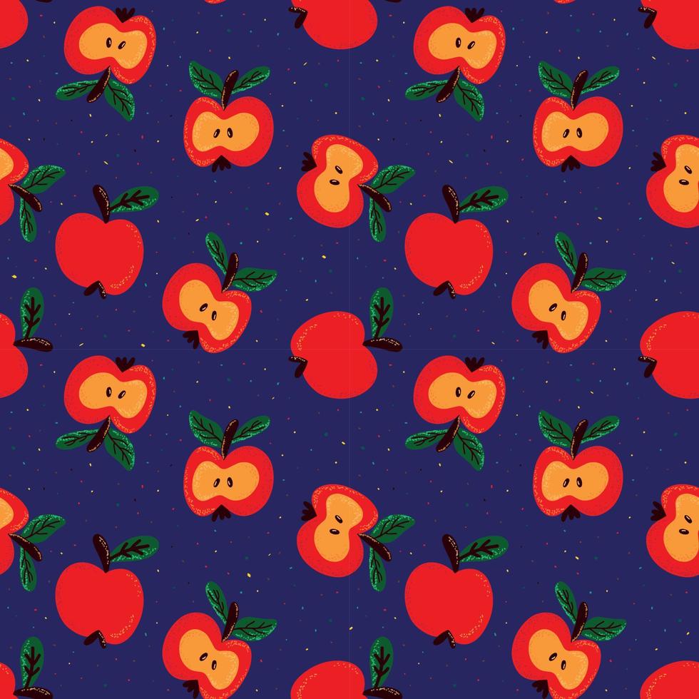 apples seamless pattern vector