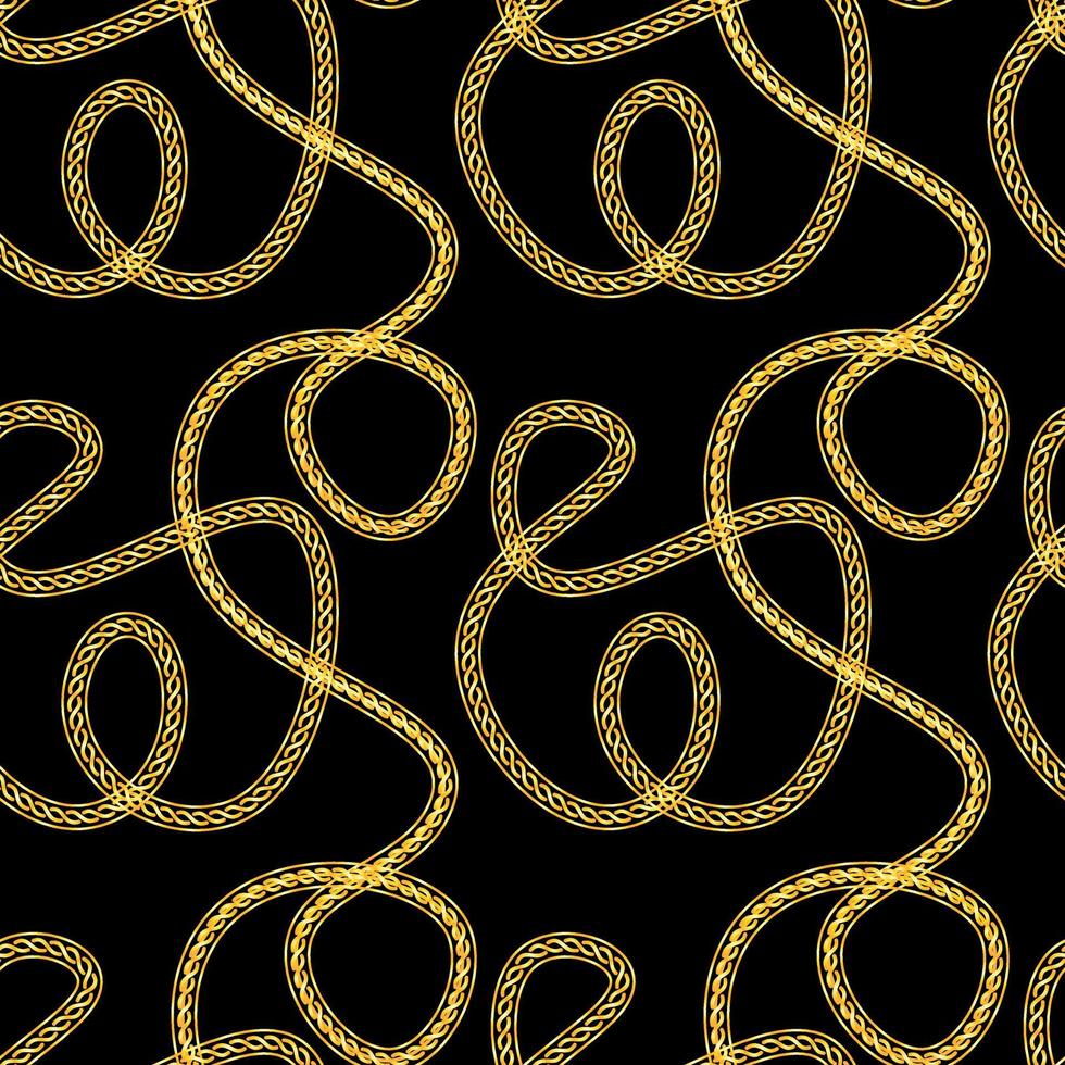 Seamless bohemian pattern with gold chains. vector