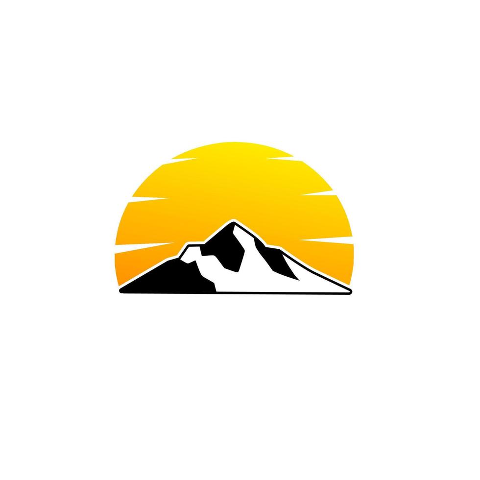 ilustración vectorial gráfico de plantilla logo montaña puesta de sol vector