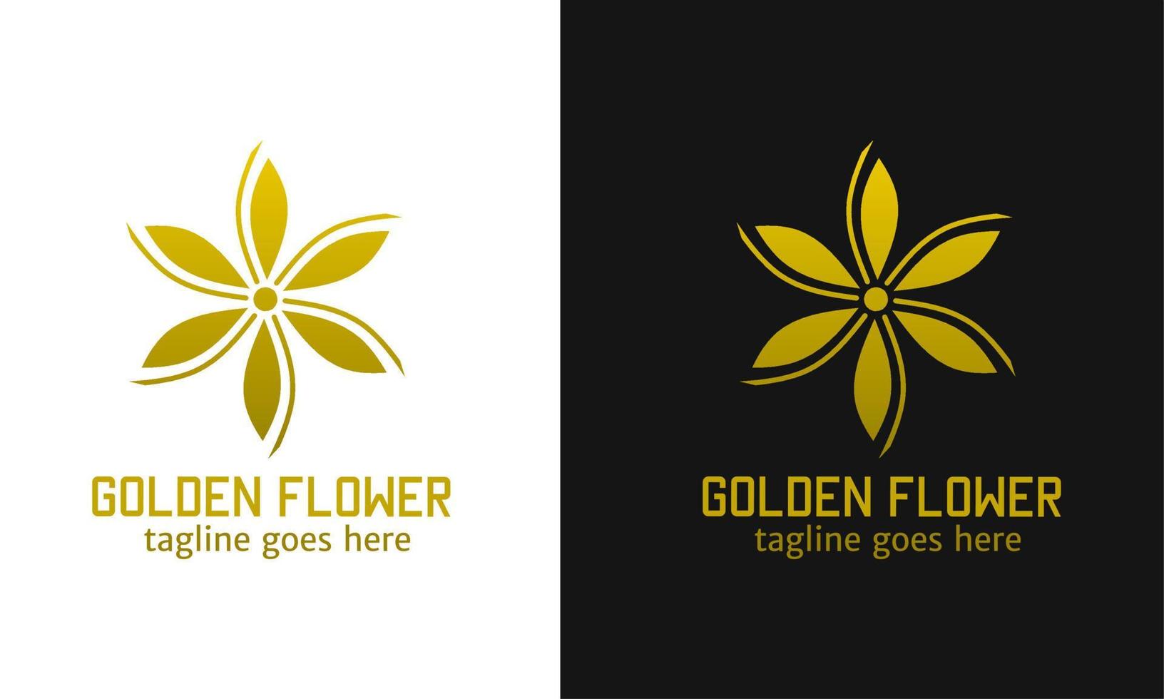plantilla logo flor dorada para lujo vector