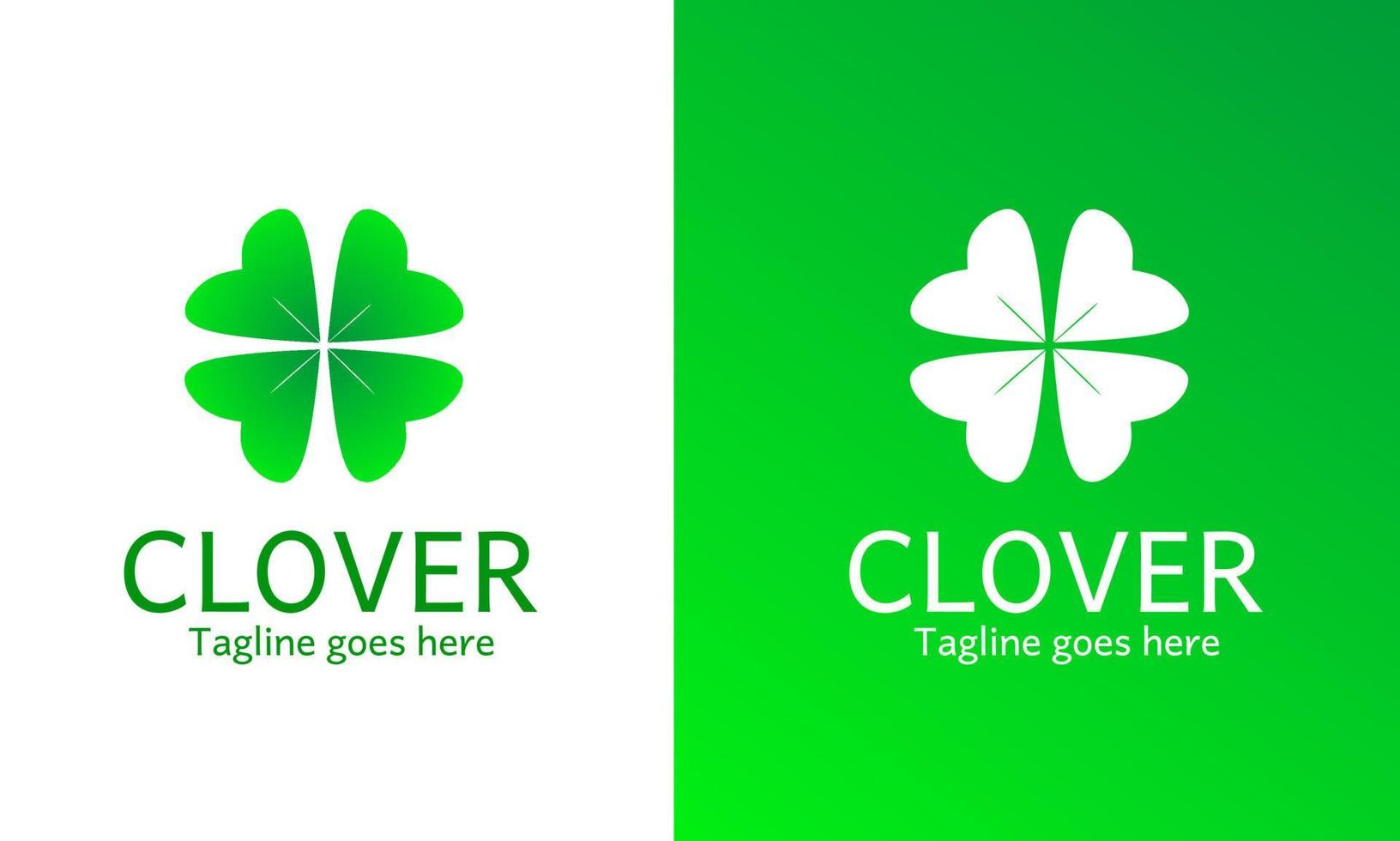 Template logo lucky clover green color vector