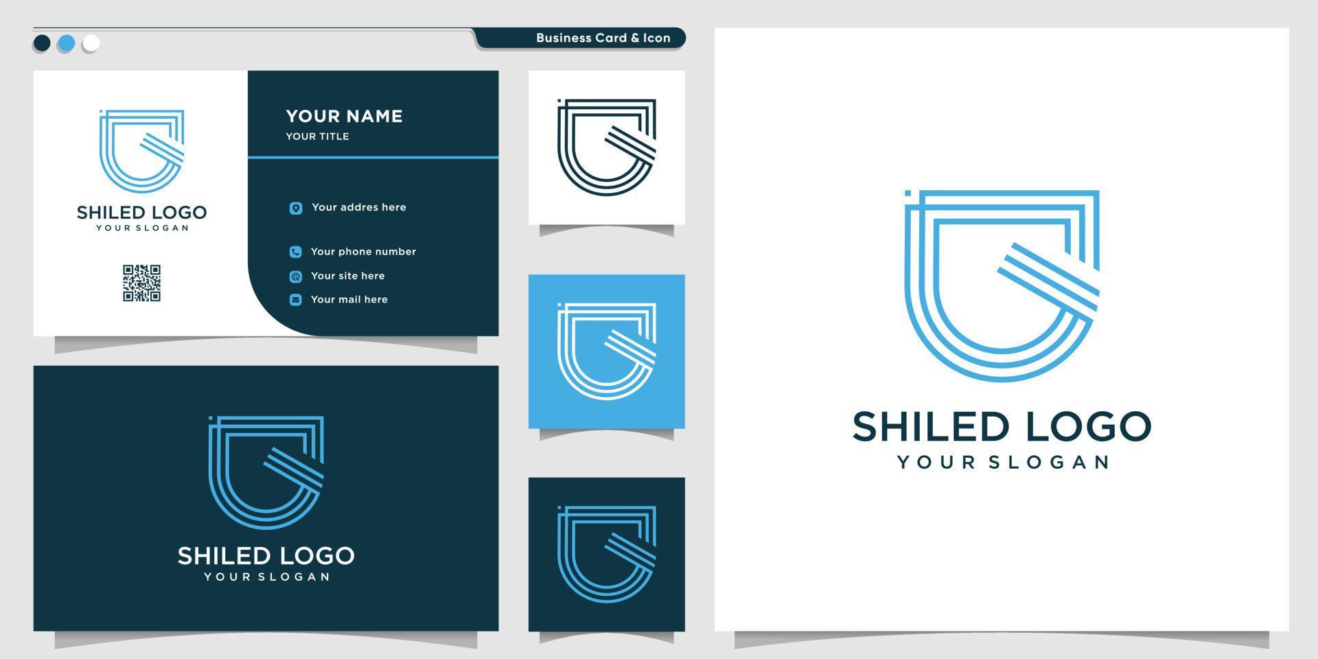 Shield logo with letter G concept Premium Vector