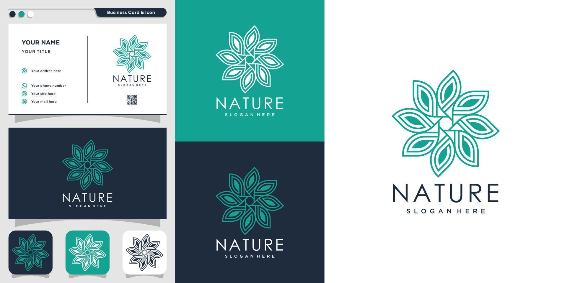 Flower logo design with creative concept Premium Vector