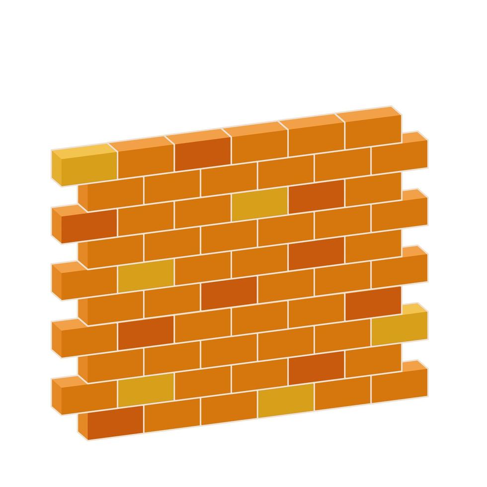 Red brick wall of house. vector