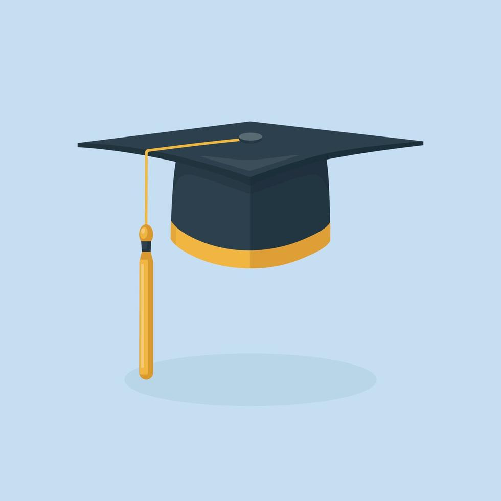 Graduation hat, academic cap for college student. Vector design