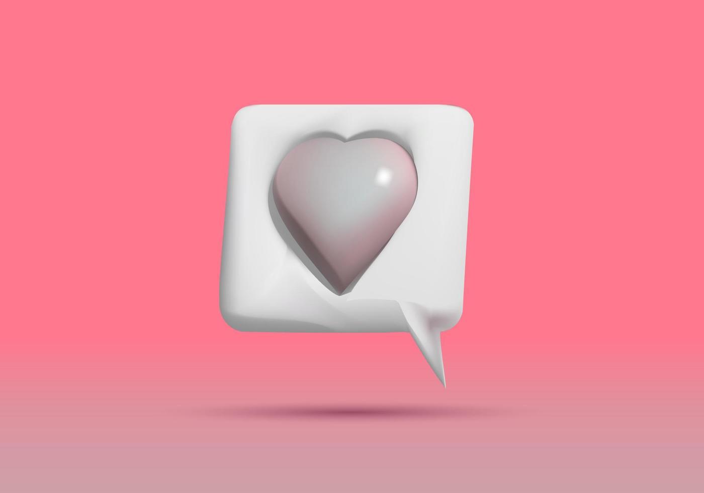 ilustración vectorial 3d le gusta el icono del corazón vector