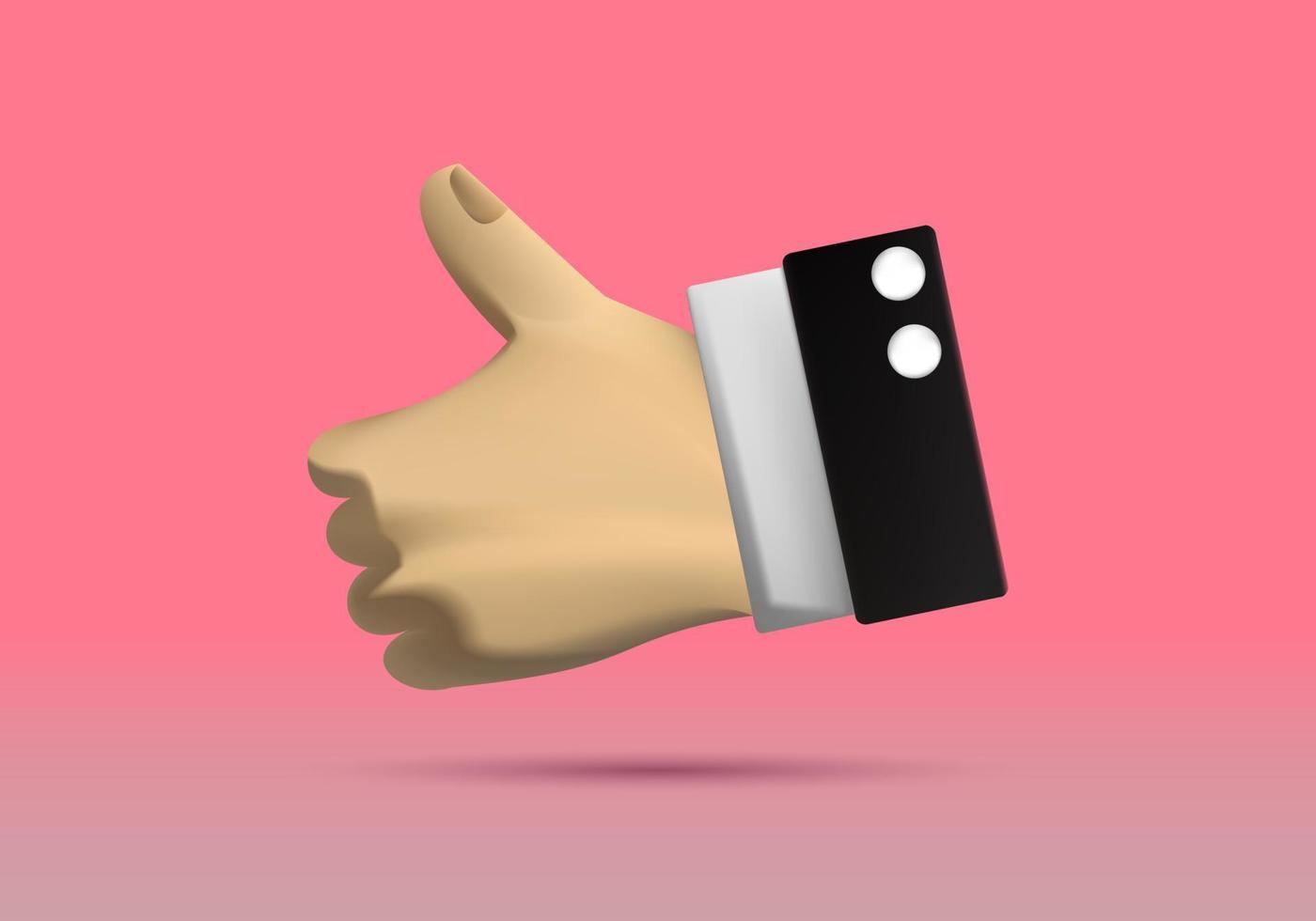 Ilustración de vector de pulgar 3d. mano de negocios