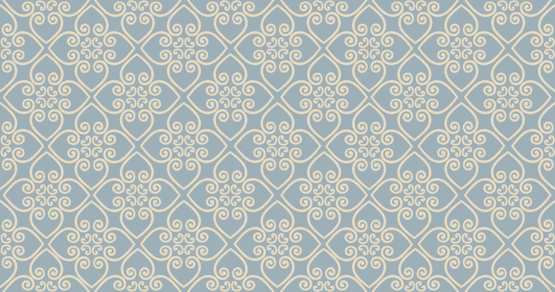 Abstract seamless pattern. Arabic line ornament with geometric shapes. Linear floral ornamental texture. Artistic backdrop in arab orient textile style. vector