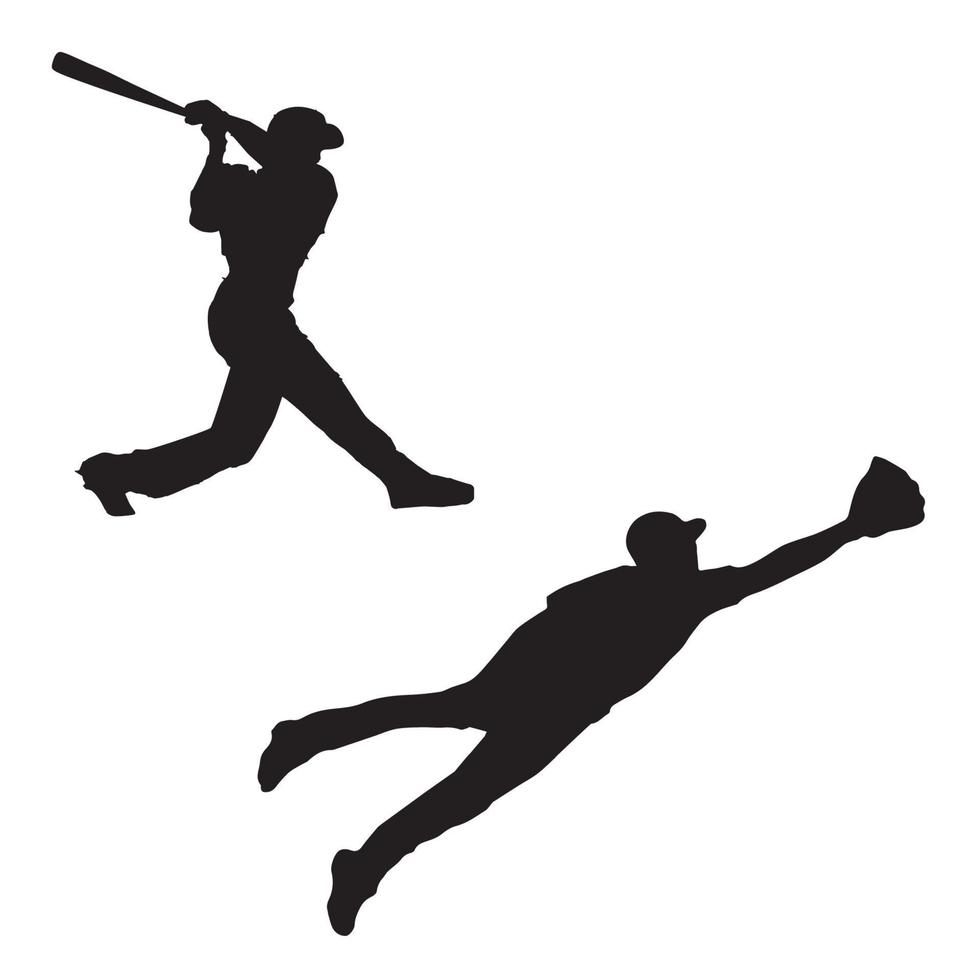 baseball silhouette art vector