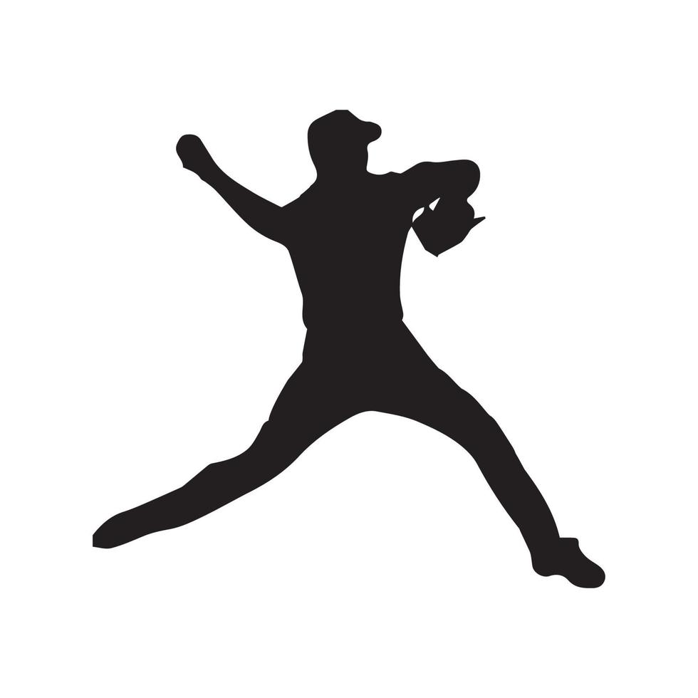 baseball silhouette art vector