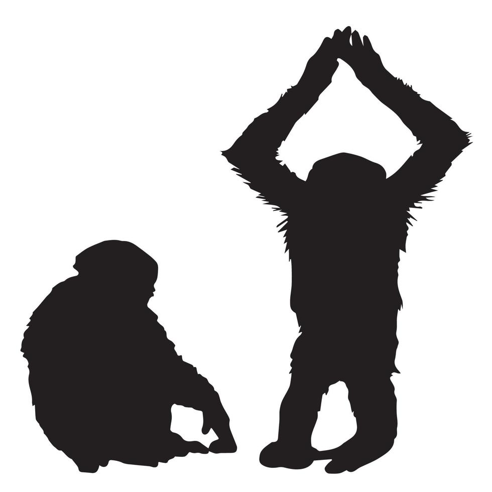 Chimpanzee Silhouette Art vector