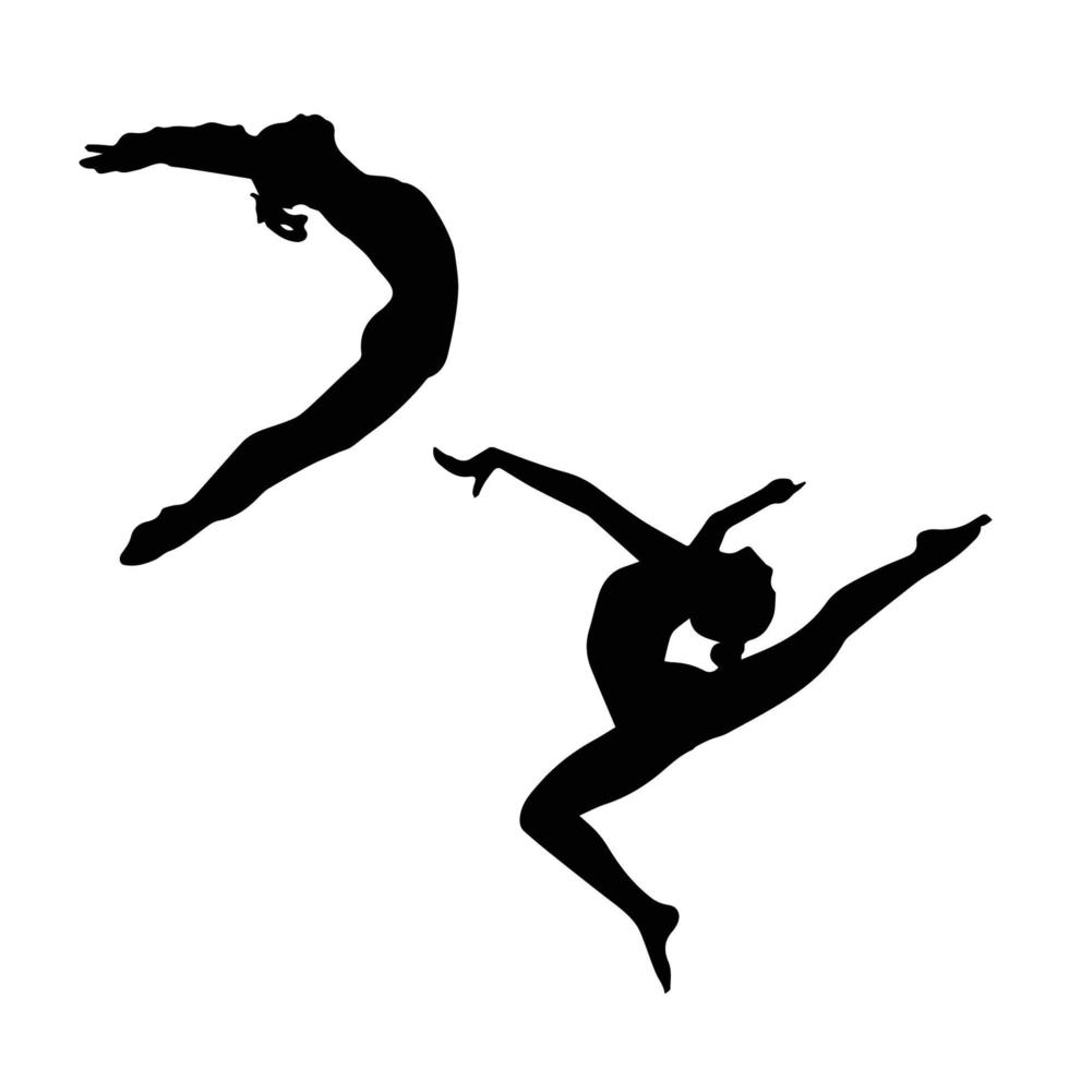 Female Gymnastics Silhouette vector