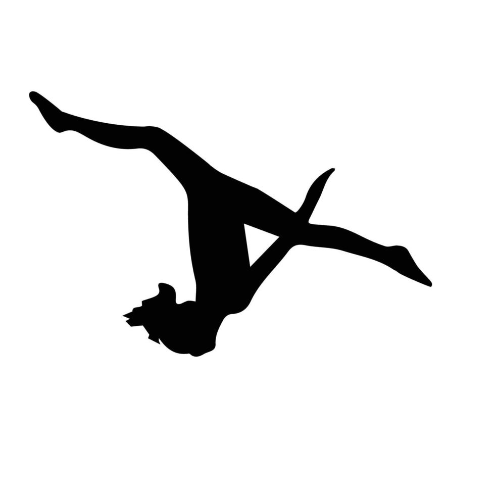 silueta femenina de gimnasia vector