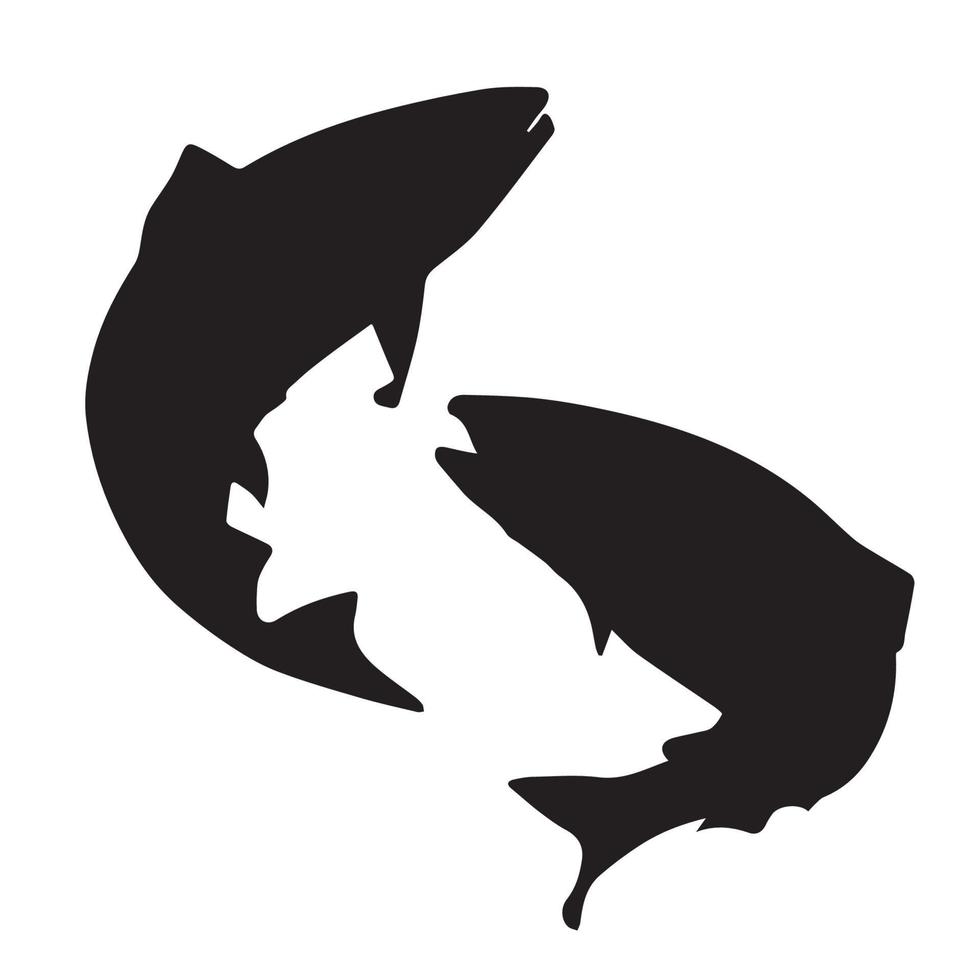 Salmon fish silhouette vector