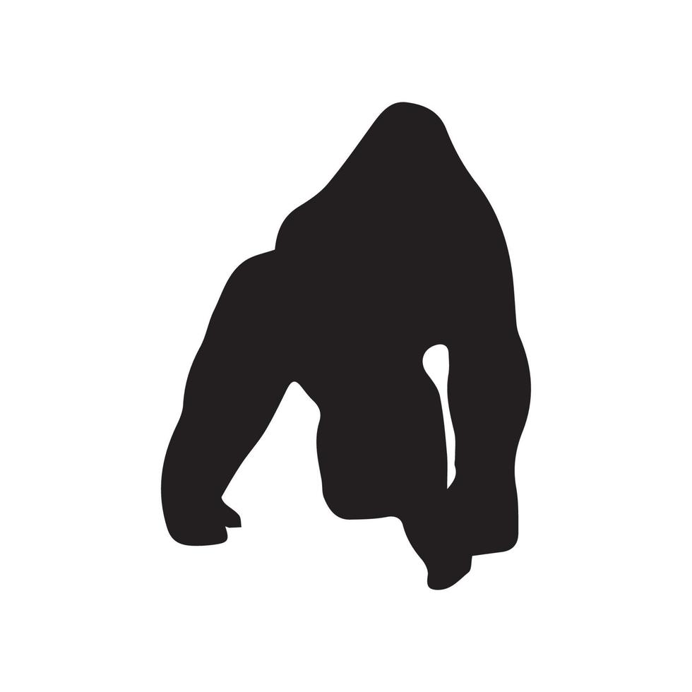 arte de silueta de gorila vector