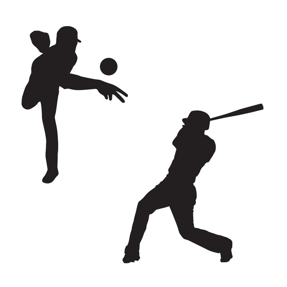 arte de silueta de béisbol vector