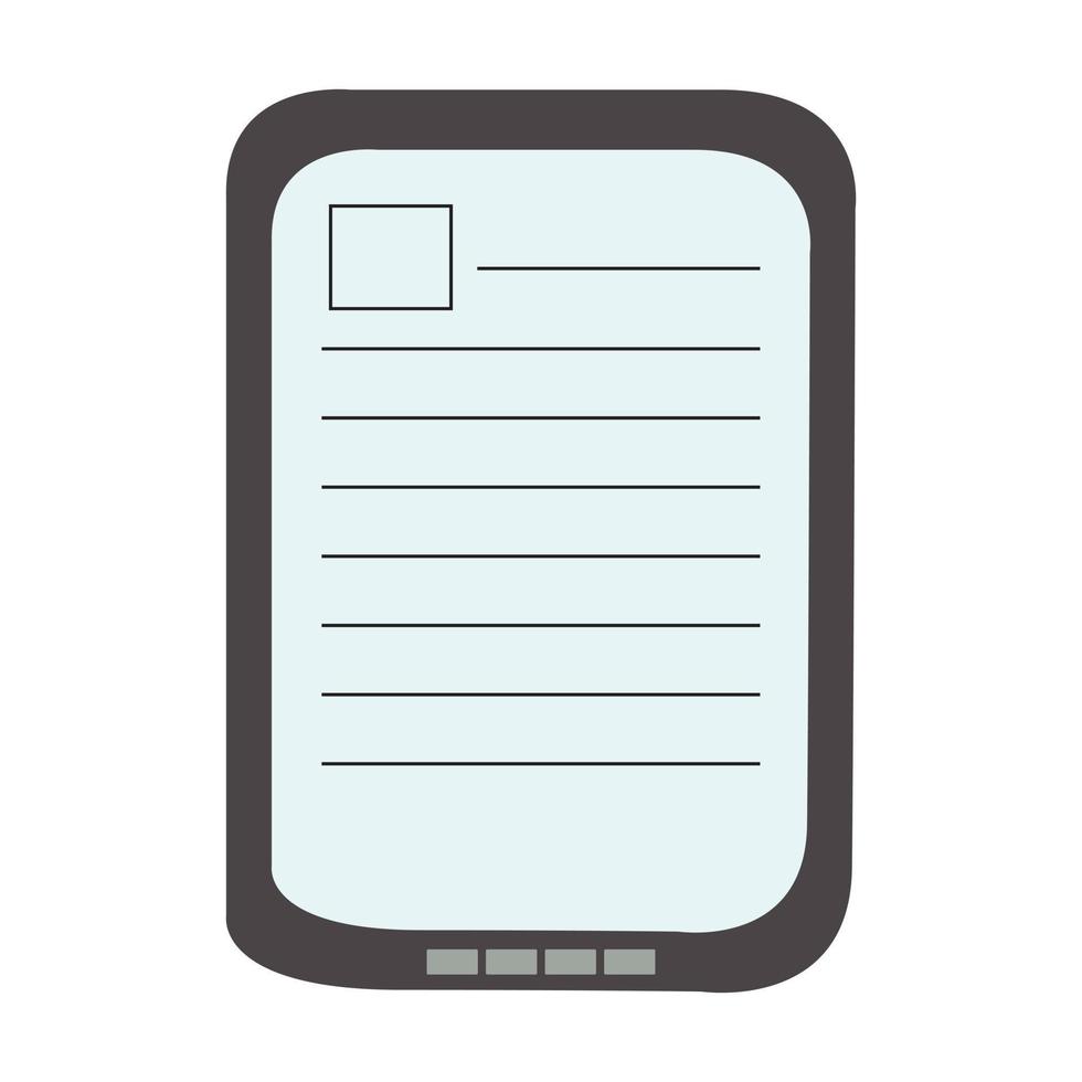 Ebook in cartoon flat style isolated on white background, learning concept illustration. vector