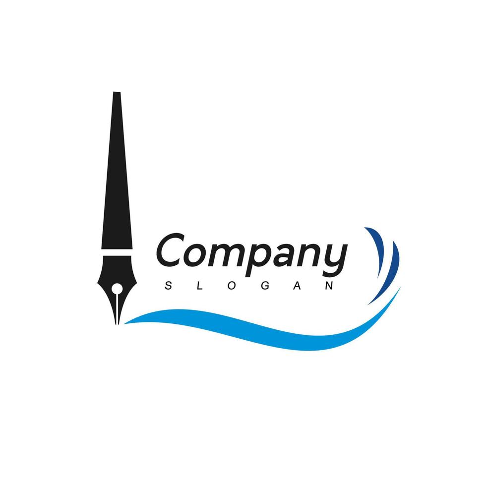 Pen Logo, Business, Education And Law firm Company Symbol vector