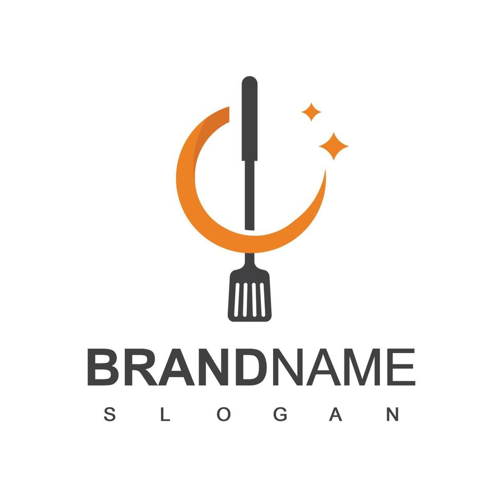 Cooking Logo With Spatula Symbol vector