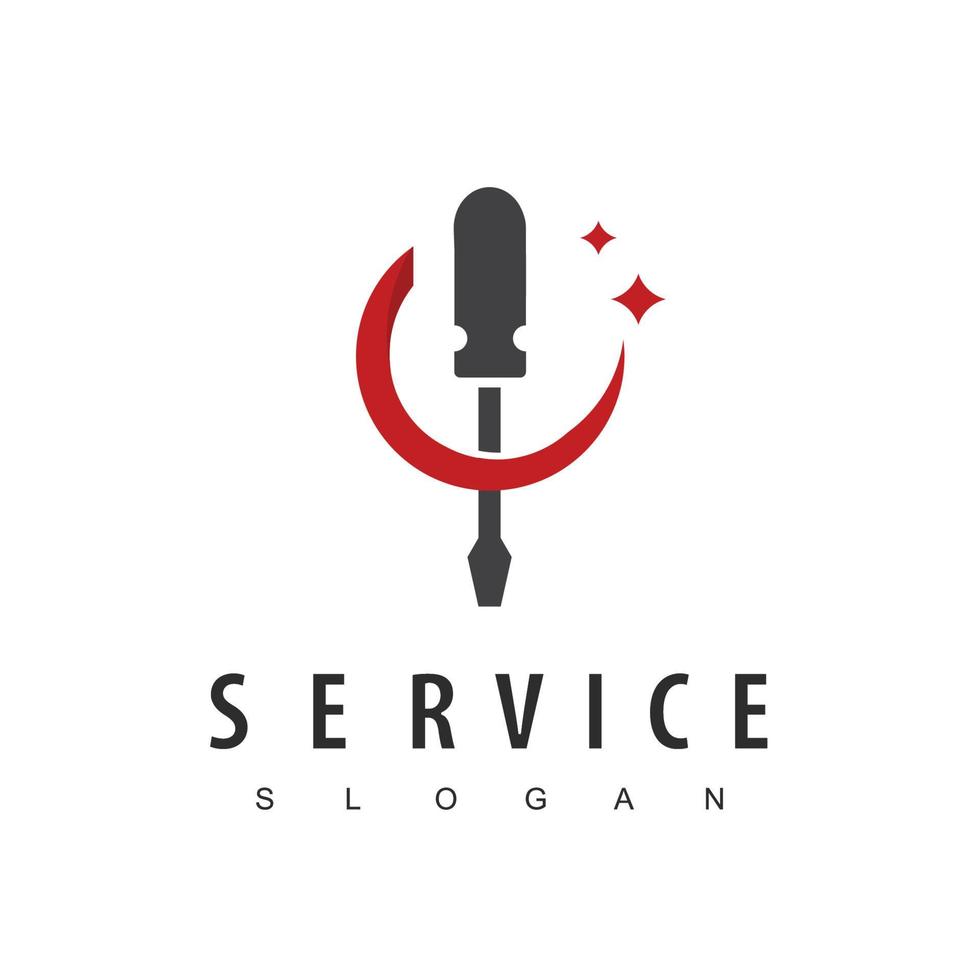 Service And Repair Logo With Screwdriver Symbol vector