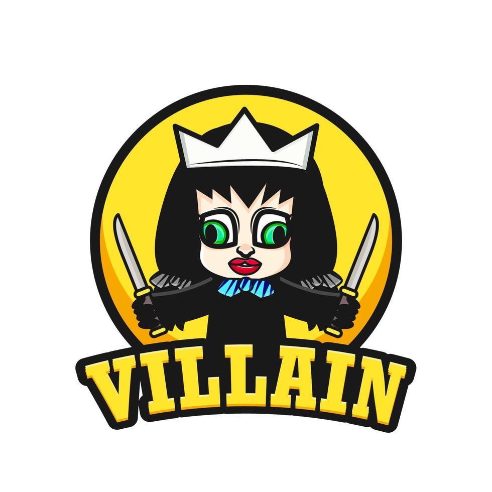 creep doll holding knifes with crown vector