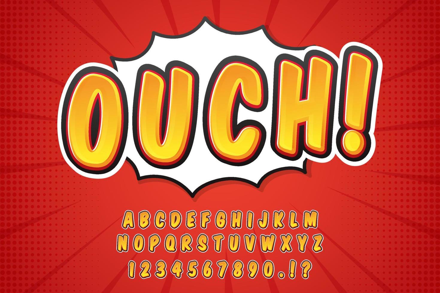 decorative comic Font and Alphabet vector