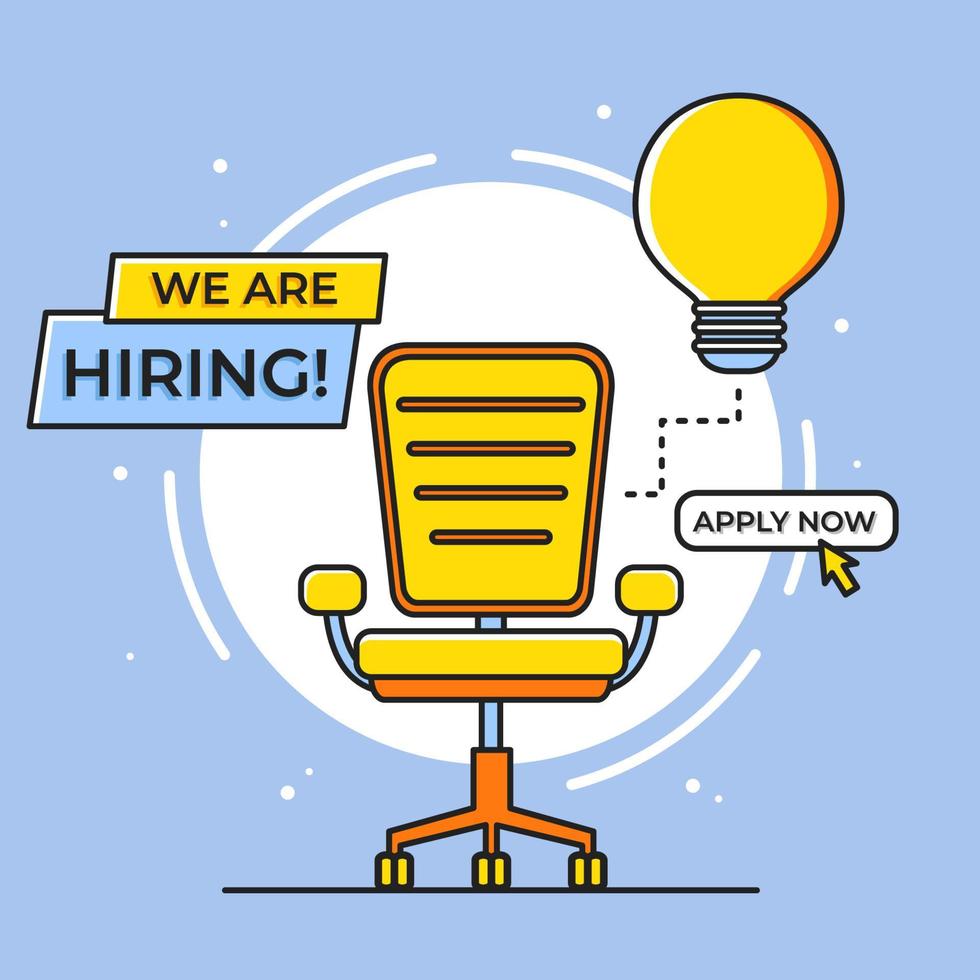 We are hiring business and recruiting with chair Vector