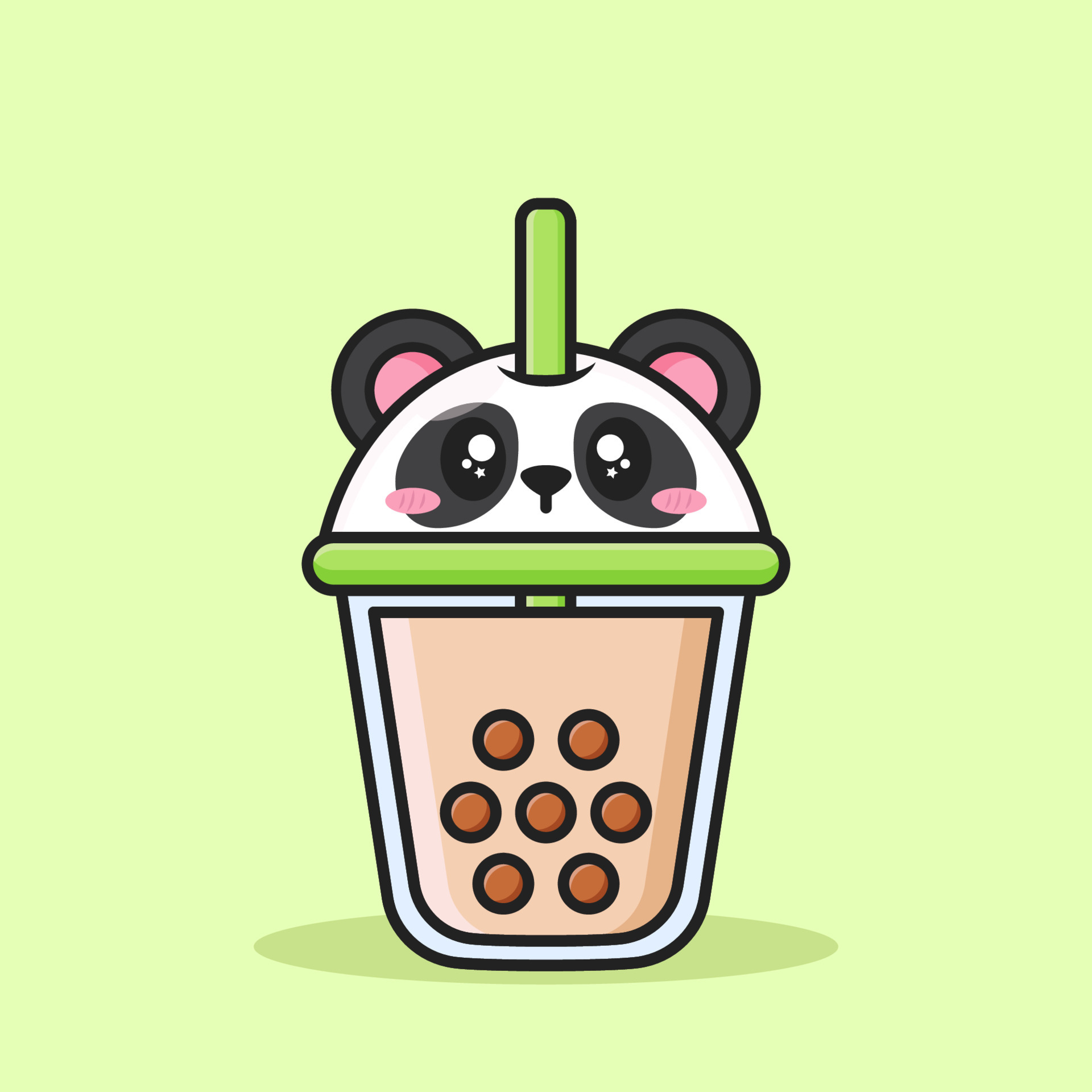 Peachy Cat Boba Tea Mobile  Desktop Wallpaper  Kawaii Hoshi