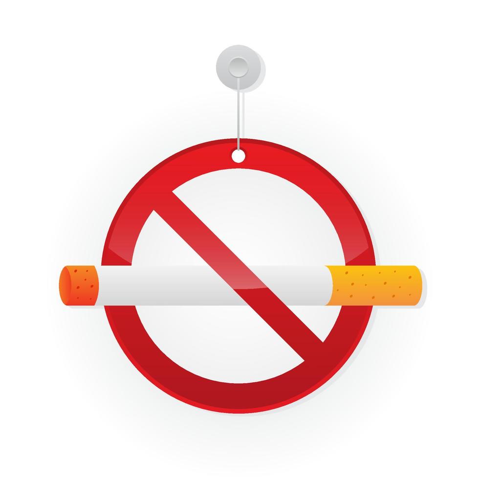 zona de no fumadores firmar vector con cigarrillo
