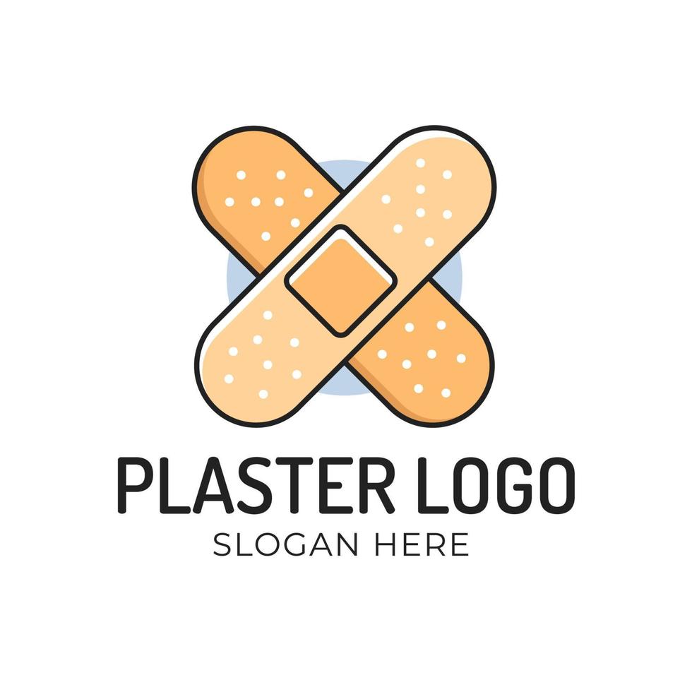 cute plaster logo with blue circle vector