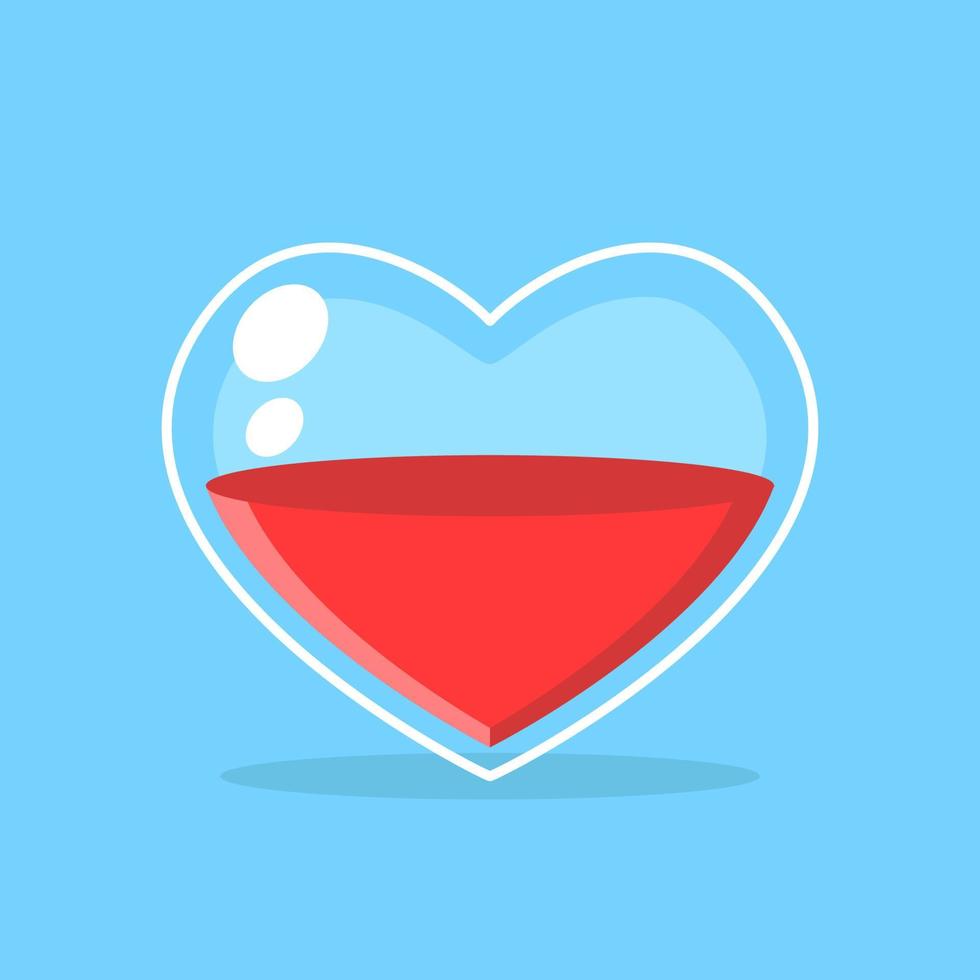 love potion in the glass shaped heart vector