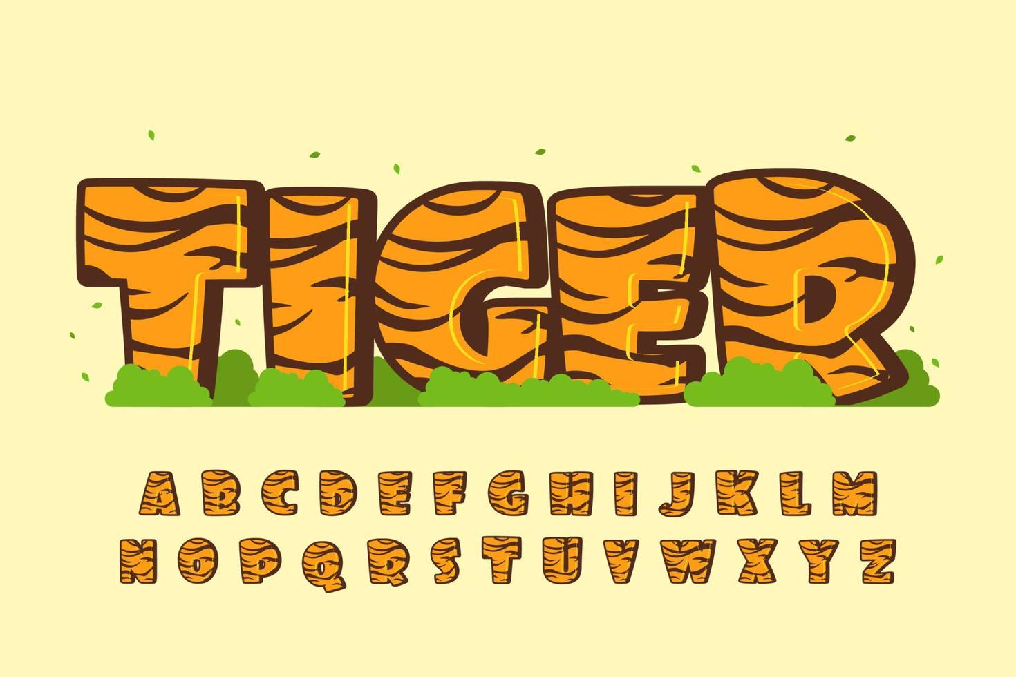 Decorative Tiger Font And Alphabet With Tiger Patterns 7163951 Vector