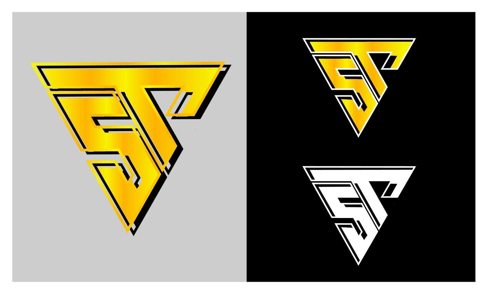 ST vector lettering logo design. suitable for your business or company brand.
