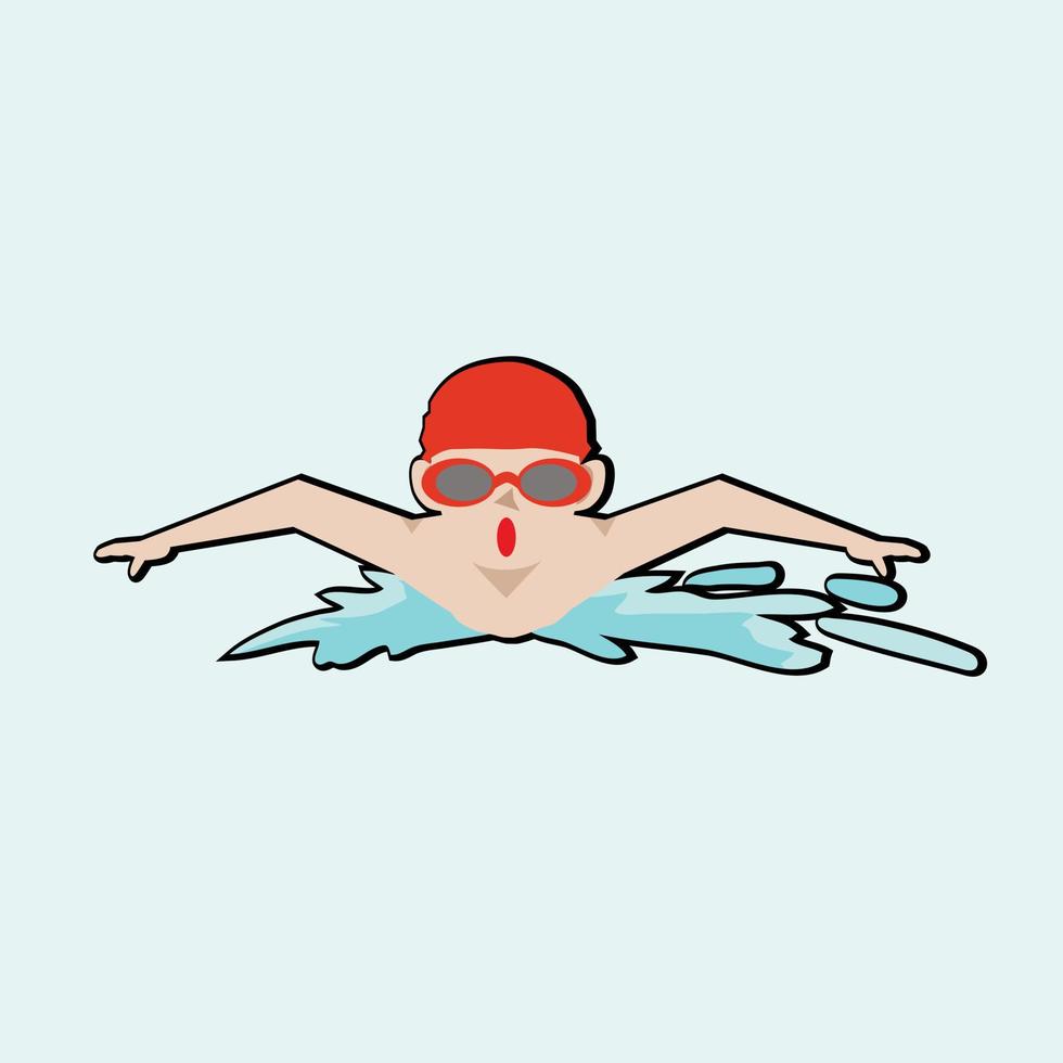 Vector and illustration of sport icon on isolated light blue background. Sporting event of long distance swimming.