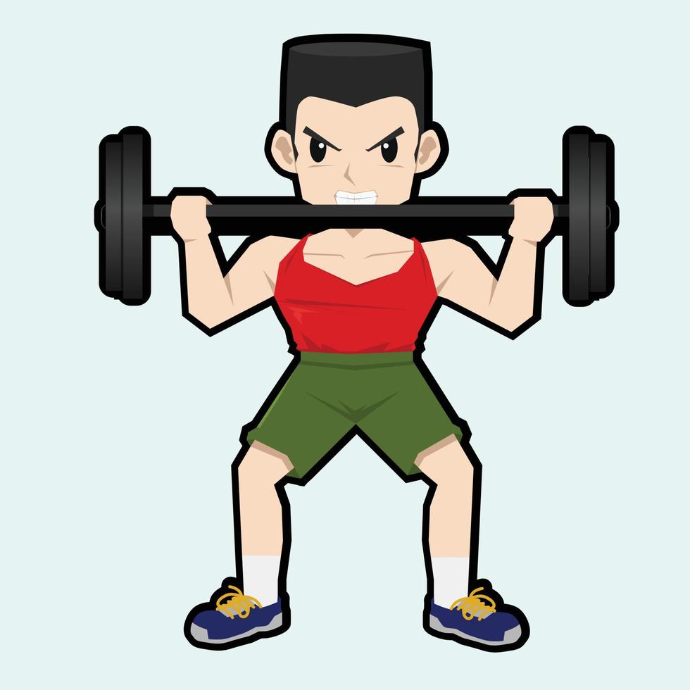 Vector and illustration of sport icon on isolated light blue background. Sporting event of weightlifting.