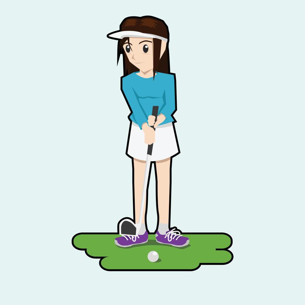 vector e ilustración del icono del deporte sobre fondo azul claro aislado. evento deportivo de golf.