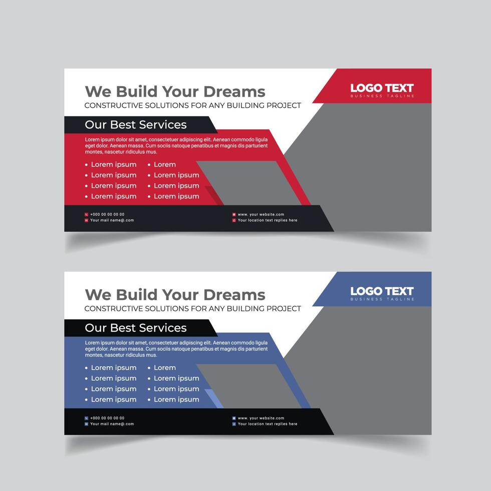 Construction Business Billboard Template vector