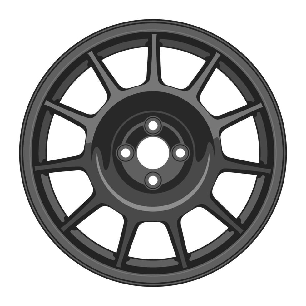 car wheel illustration for conceptual design vector