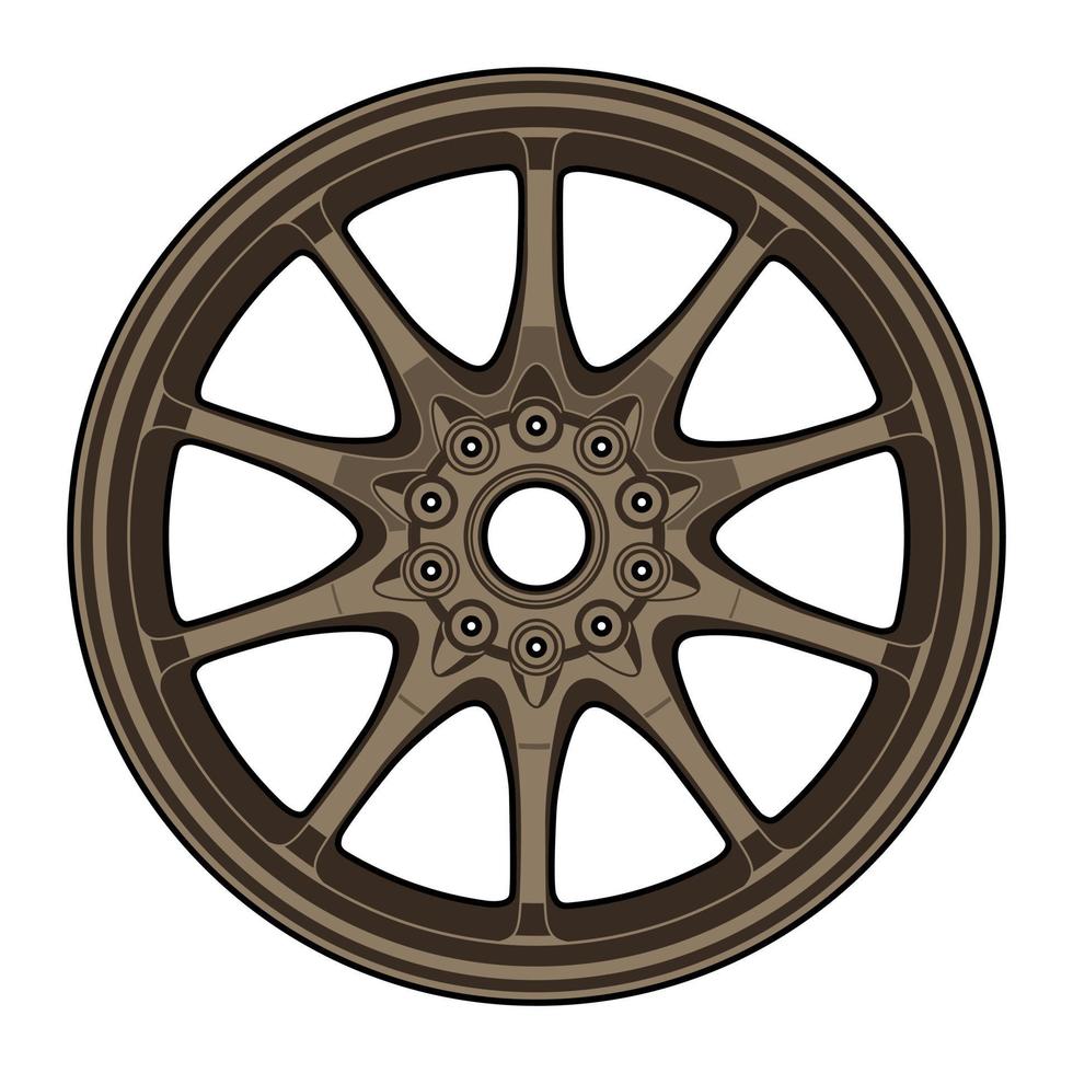 car wheel illustration for conceptual design vector