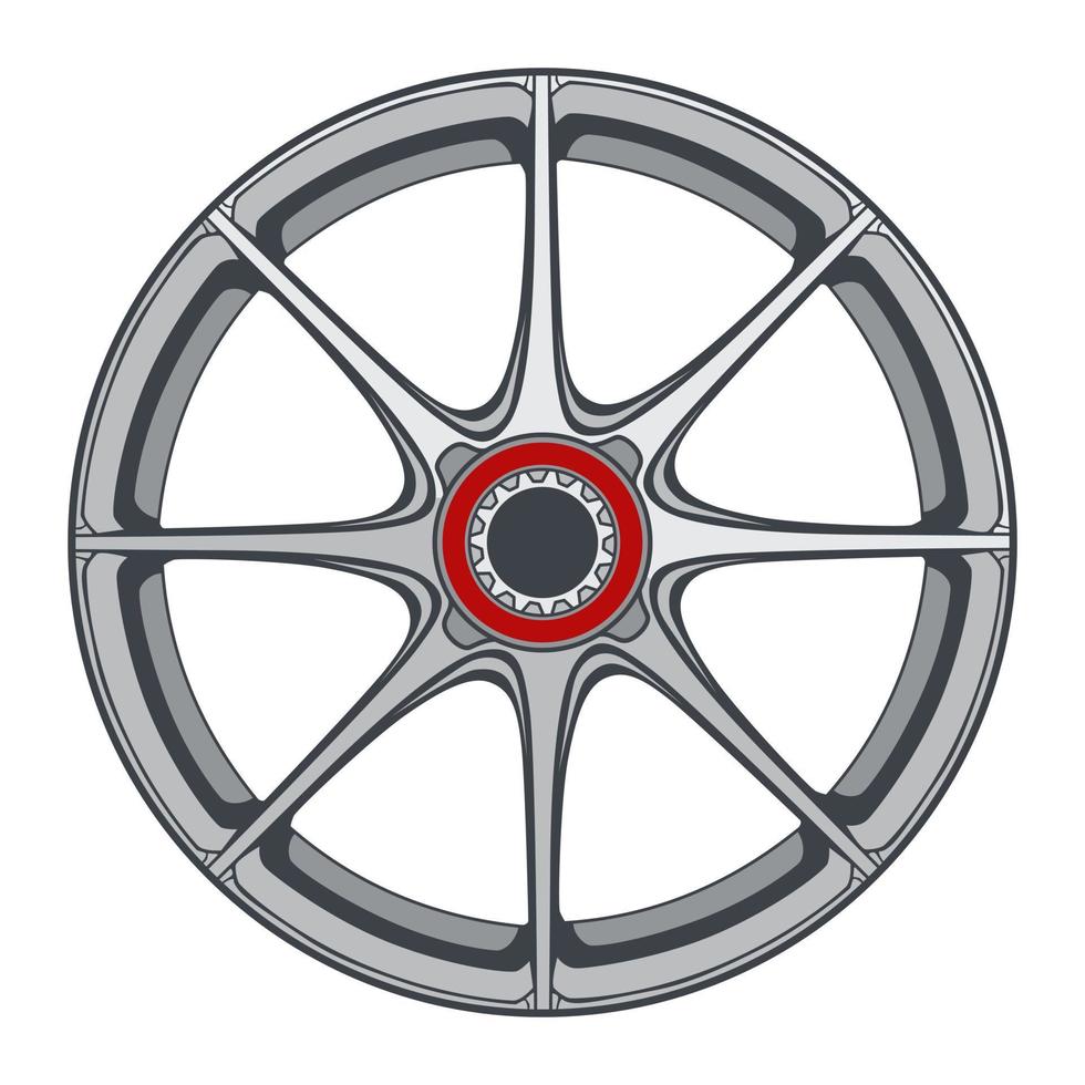 car wheel illustration for conceptual design vector