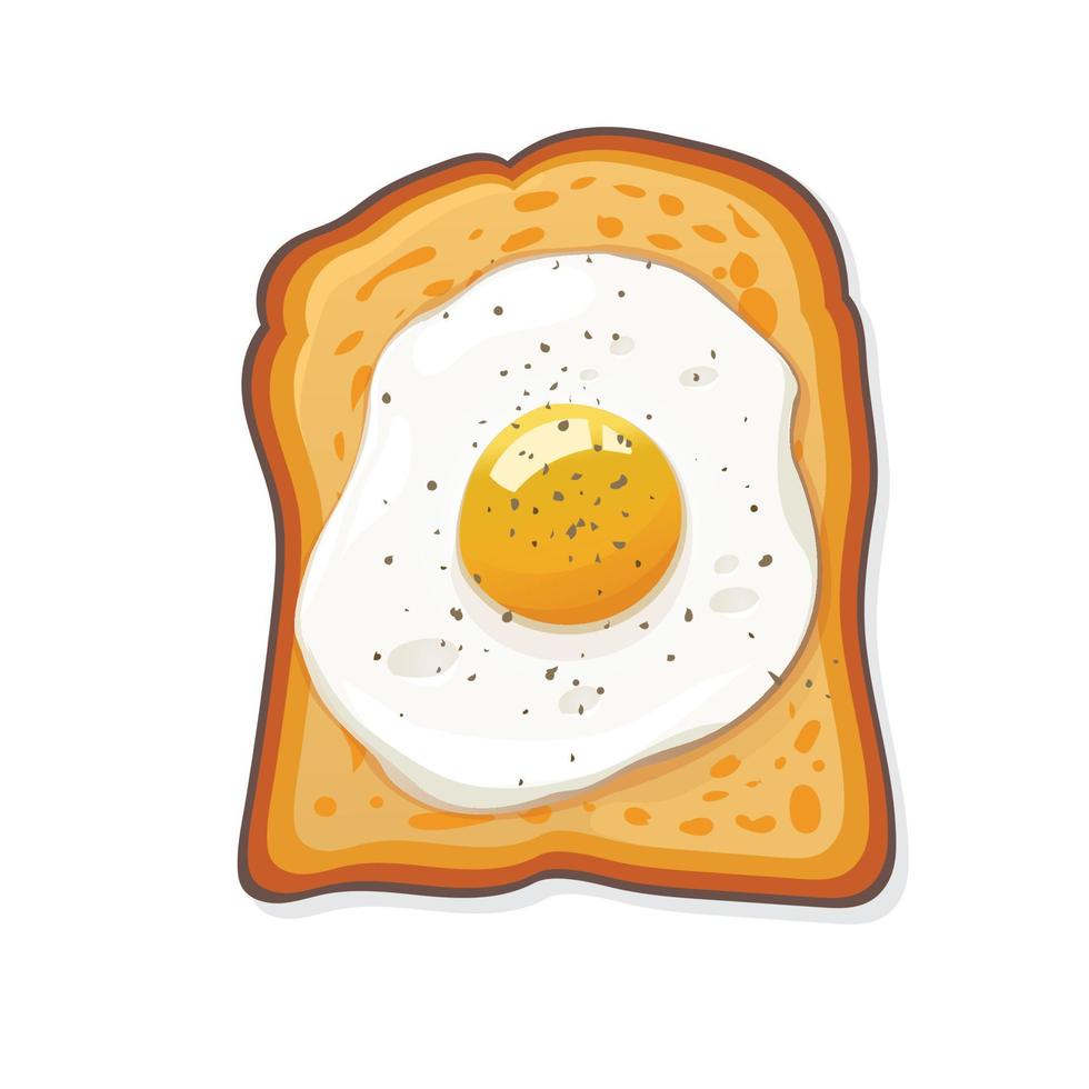 Sandwich Fried egg with pepper vector