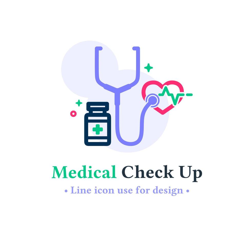 Health check icon concept isolated on a white background. vector illustration health check symbol for web and mobile apps. Vector illustration