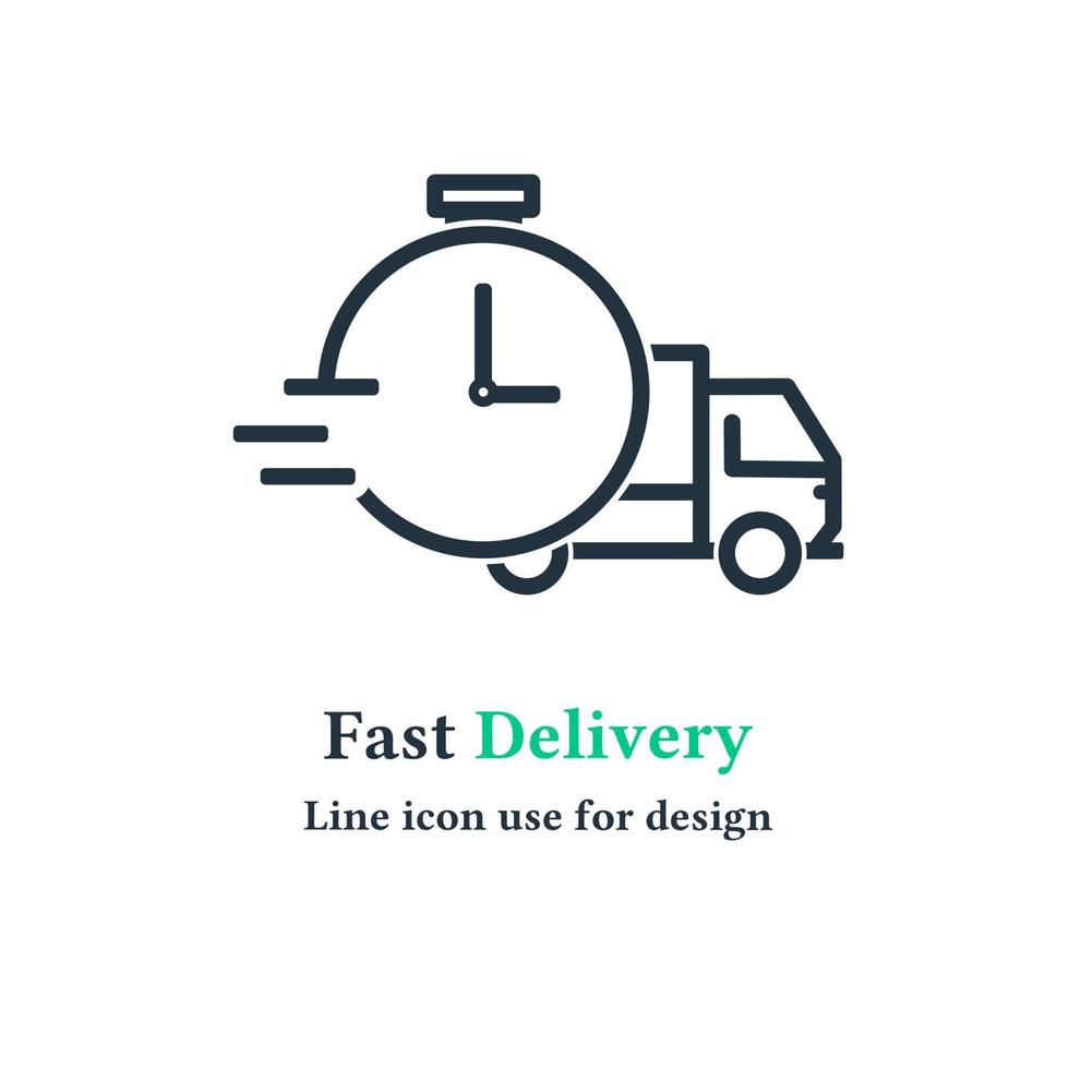 fast delivery truck icon isolated on white background, express delivery symbol vector illustration for web and mobile applications.