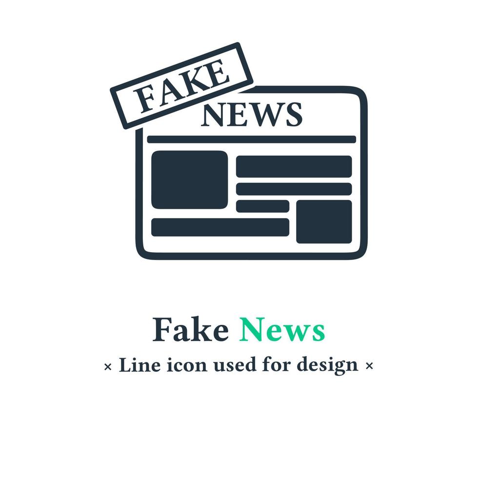 fake news newspaper display icon isolated on a white background. News manipulation symbol for web and mobile apps. vector